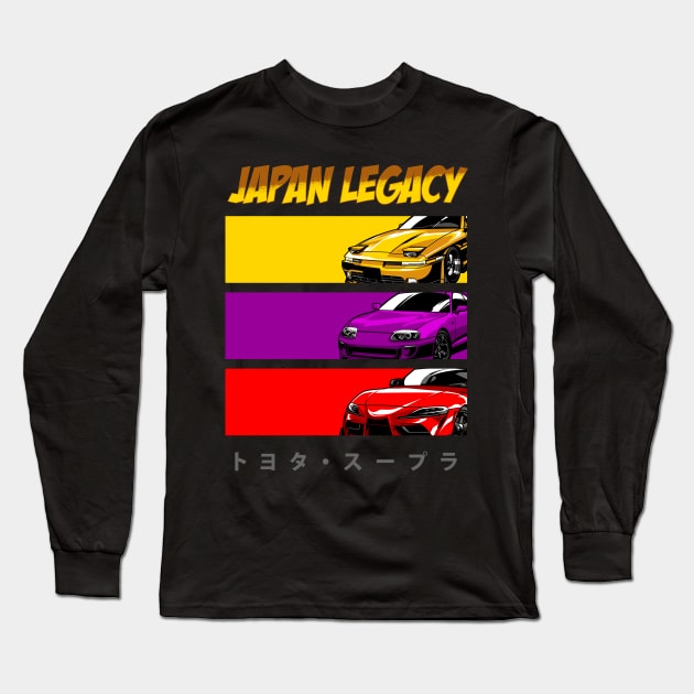 Toyota Supra Compilation Long Sleeve T-Shirt by aredie19